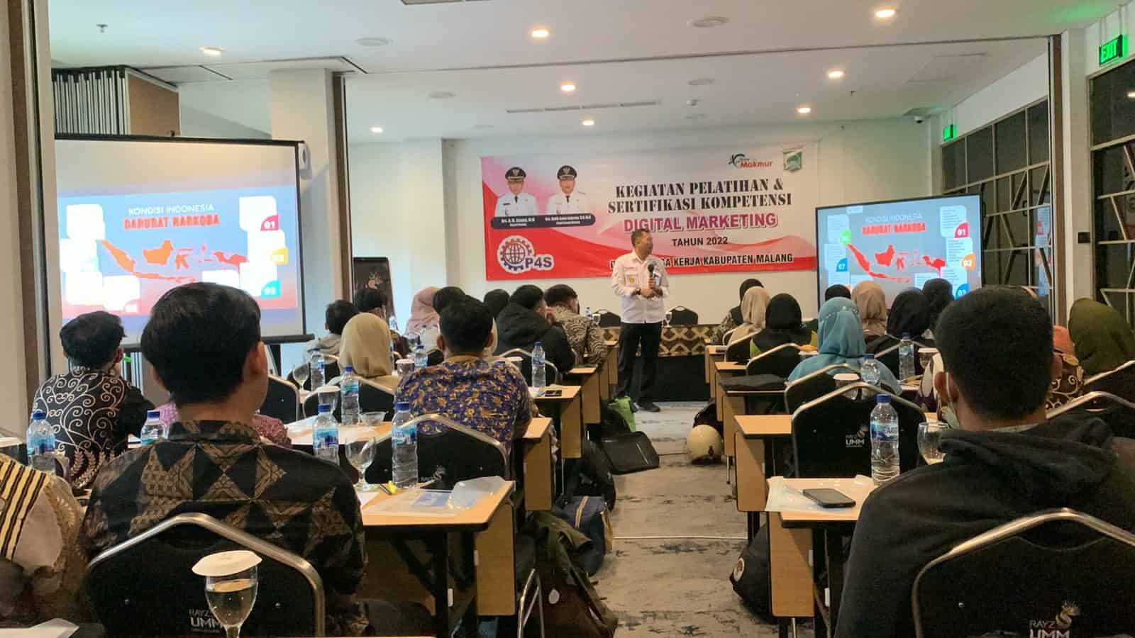 BNN Kabupaten Malang Beri Pemahaman P4GN lewat Pelatihan Dan Sertifikasi Digital Marketing Disnaker Tahun 2022