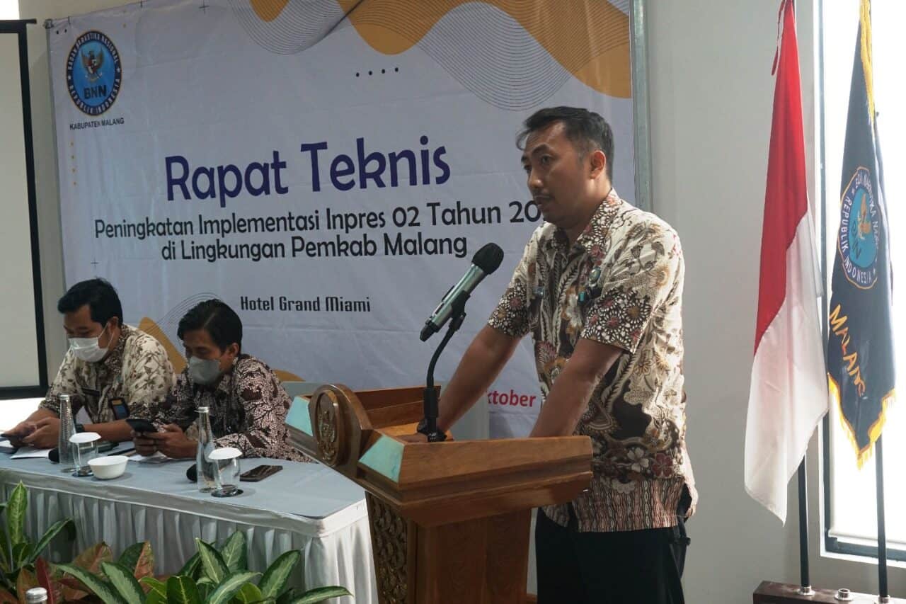 BNN Kabupaten Malang Gelar Rapat Teknis Peningkatan Implementasi Inpres No 2 Tahun 2020